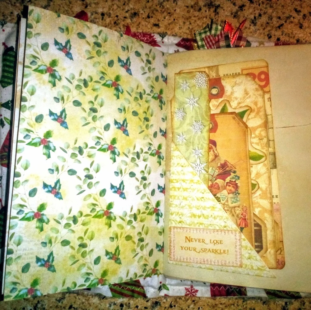 🎄Holly Jolly Elegant 🎀Christmas Holiday  Vintage Journal🎄